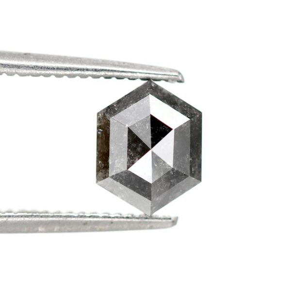 1.27 Ct Natural Salt and Pepper Hexagon shape Diamond