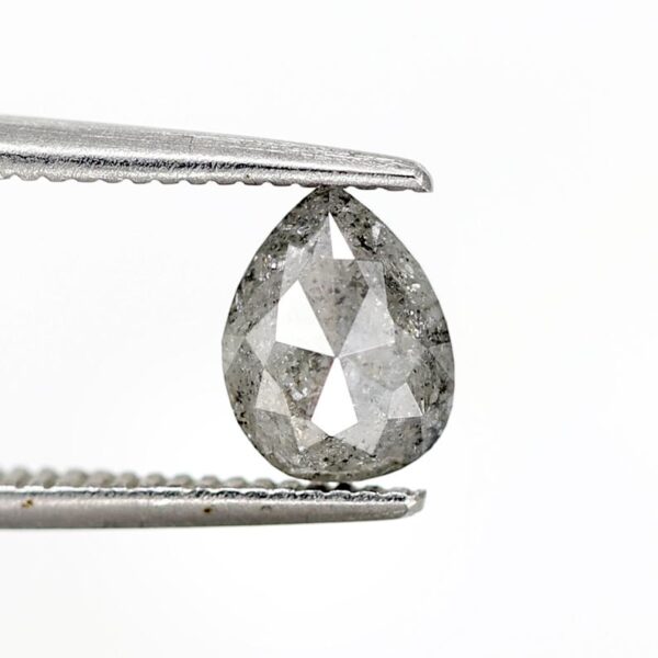 1.00 Ct Natural Salt and Pepper Pear Shape Diamond