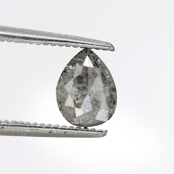 1.00 Ct Natural Salt and Pepper Pear Shape Diamond - Image 2