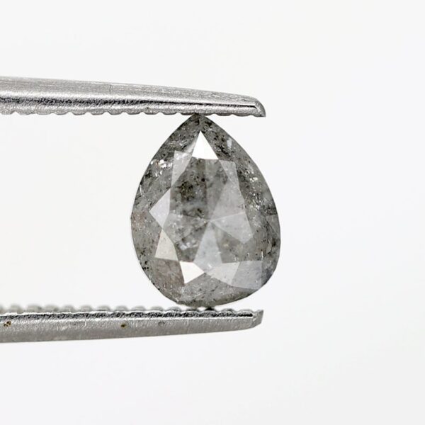 1.00 Ct Natural Salt and Pepper Pear Shape Diamond - Image 3