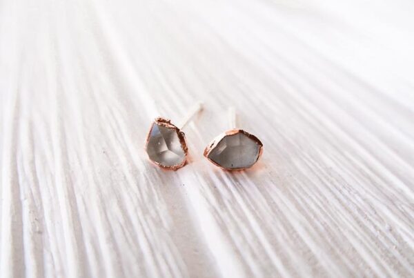 Raw Herkimer Diamond Studs (Earrings) - Image 2