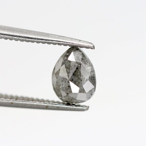 1.00 Ct Natural Salt and Pepper Pear Shape Diamond - Image 4