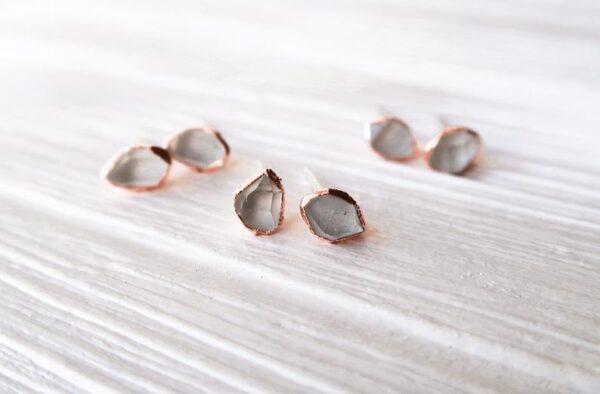 Raw Herkimer Diamond Studs (Earrings) - Image 4