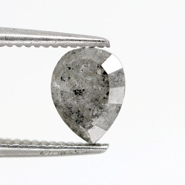 1.00 Ct Natural Salt and Pepper Pear Shape Diamond - Image 5