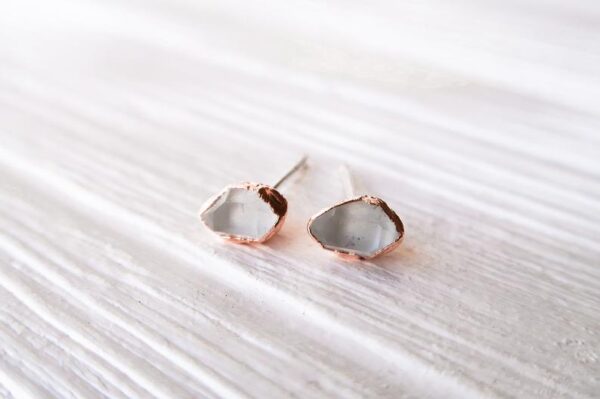 Raw Herkimer Diamond Studs (Earrings) - Image 5