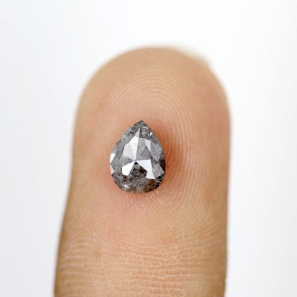 1.00 Ct Natural Salt and Pepper Pear Shape Diamond - Image 6