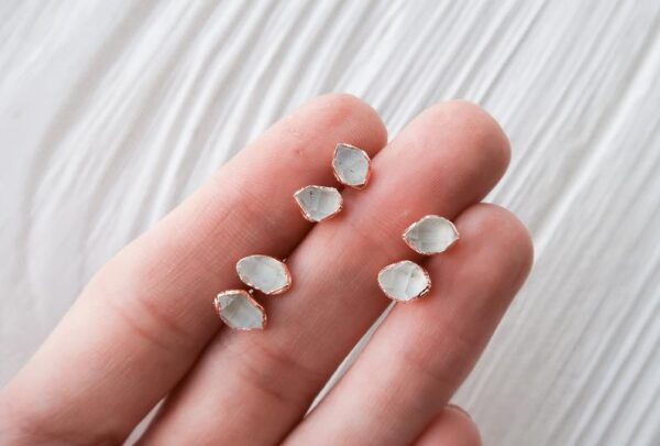 Raw Herkimer Diamond Studs (Earrings) - Image 6