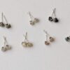 4.5mm White Raw Diamond Sterling Silver Studs (Earrings) - Image 2
