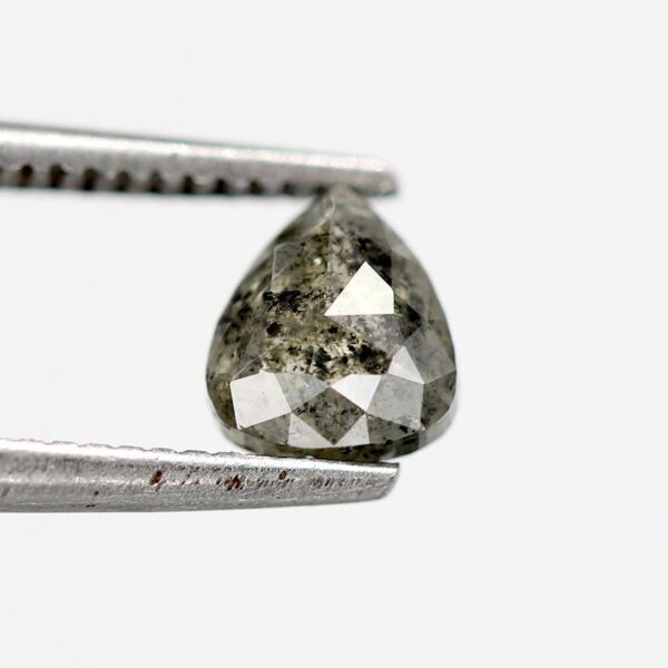 0.68 Ct Natural Salt and Pepper Pear shape Diamond - Image 3