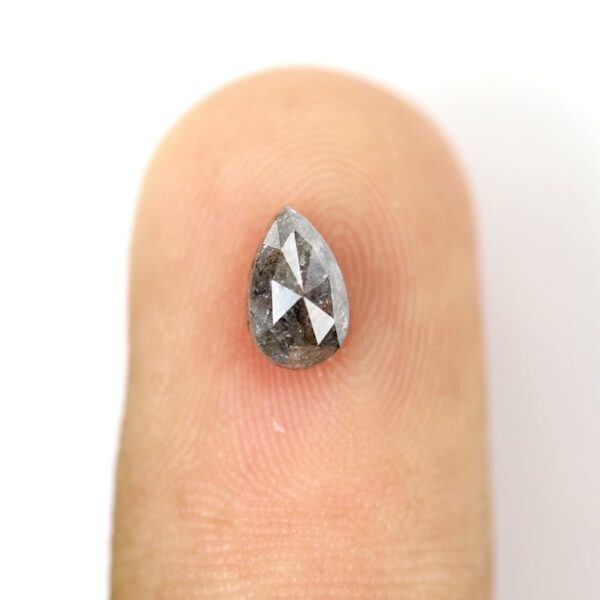 1.01 Ct Natural Salt and Pepper pear Shape Diamond - Image 5