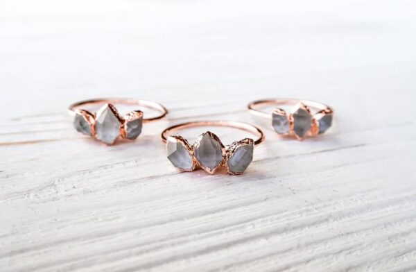 Herkimer Rough Diamond Triple Ring - Image 4