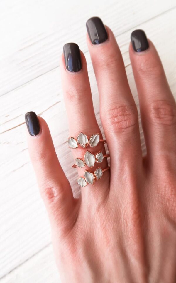 Herkimer Rough Diamond Triple Ring - Image 5