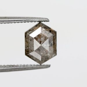 1.36 ct Natural Salt and Pepper Elongated Hexagon Shape Diamond