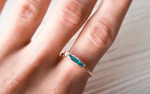 Raw Australian Rough Rose Gold Opal Ring - Image 2