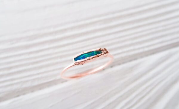 Raw Australian Rough Rose Gold Opal Ring - Image 3