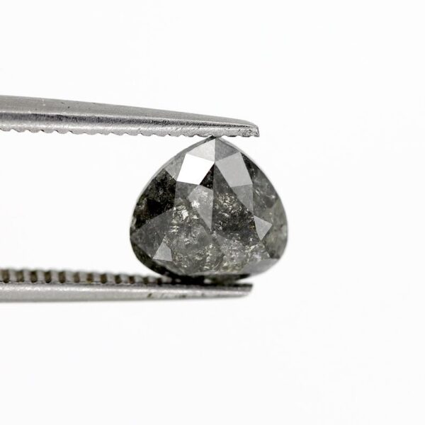 1.04 Ct Natural Salt and Pepper Heart shape Diamond - Image 3