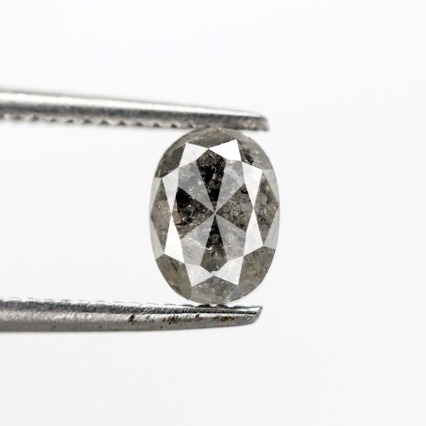 0.98 Ct Natural Salt and Pepper Oval shape Diamond