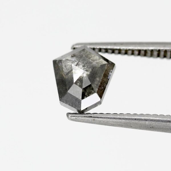 1.04 Ct Natural Salt and Pepper Shield shape Diamond - Image 3