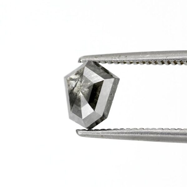 1.04 Ct Natural Salt and Pepper Shield shape Diamond - Image 4