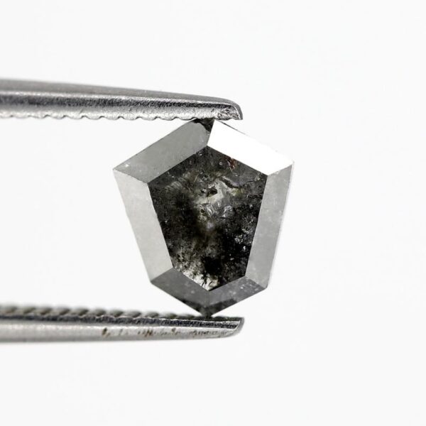 1.04 Ct Natural Salt and Pepper Shield shape Diamond - Image 5