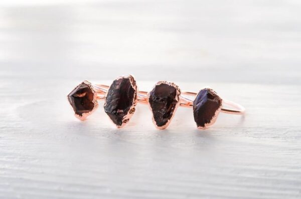Raw Rose Gold Garnet Ring - Image 3