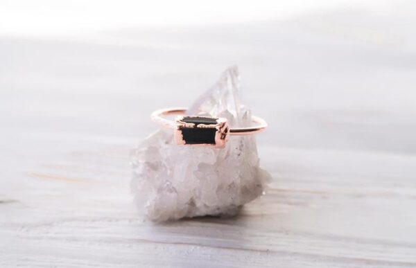 Rough Black Tourmaline Ring - Image 2