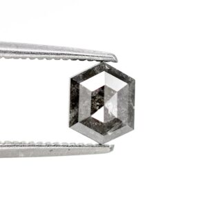 0.88 Ct Natural Salt and Pepper Hexagon shape Diamond