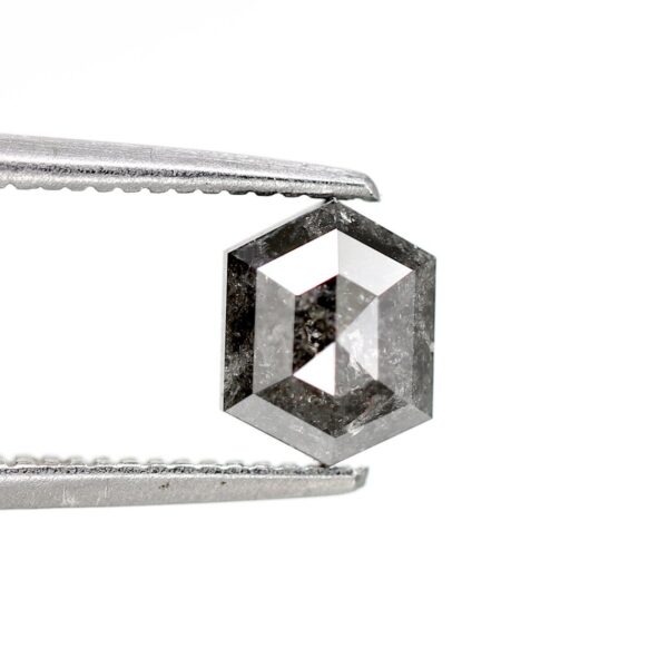 0.88 Ct Natural Salt and Pepper Hexagon shape Diamond