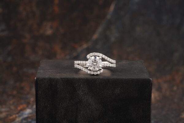 6.5MM Round Moissanite Twig Engagement Ring