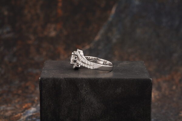 6.5MM Round Moissanite Twig Engagement Ring - Image 4