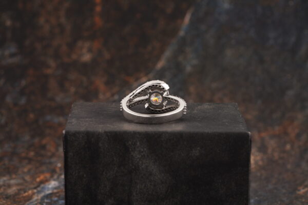 6.5MM Round Moissanite Twig Engagement Ring - Image 5