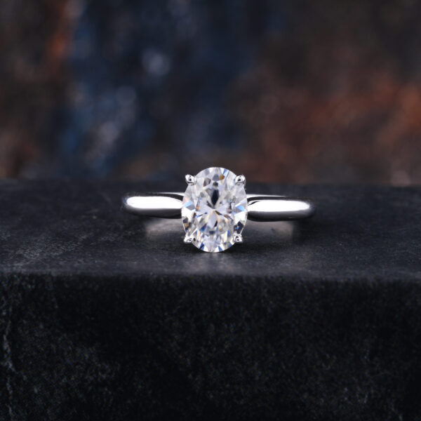 1 Carat Oval Cut Moissanite Engagement Ring