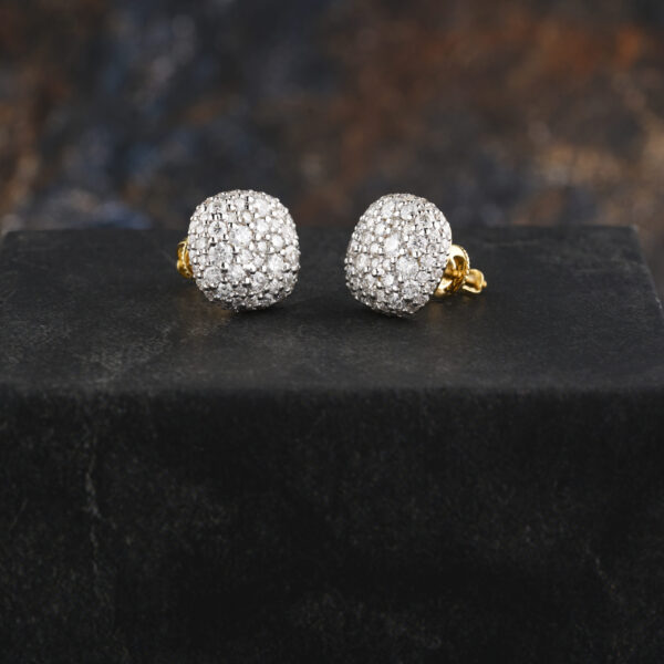 Round Moissanite Gold Wedding Earring For Her - Image 3