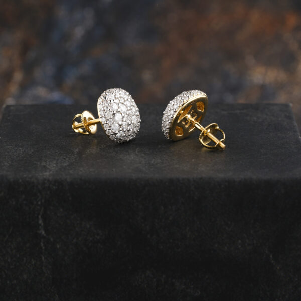 Round Moissanite Gold Wedding Earring For Her - Image 4