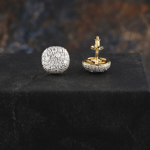 Round Moissanite Gold Wedding Earring For Her - Image 5