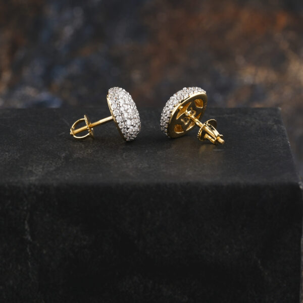 Round Moissanite Gold Wedding Earring For Her - Image 6