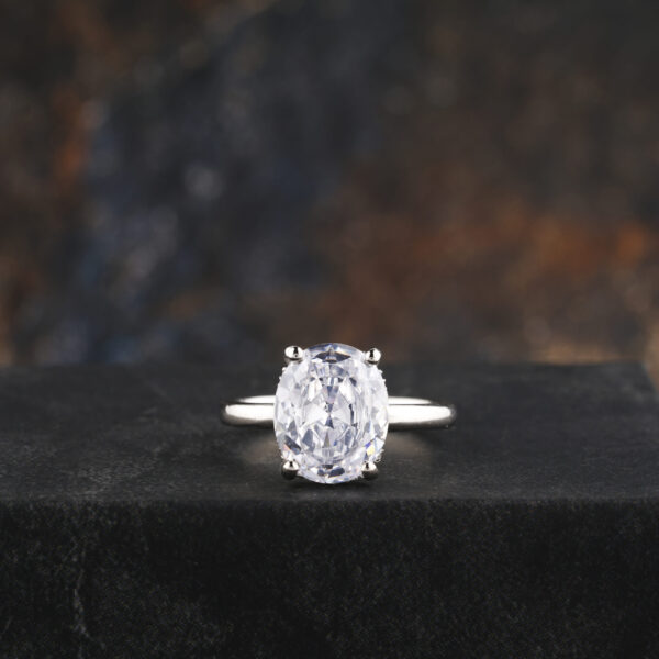 2 Carat Cushion Moissanite Anniversary Ring in 14K Solid Gold