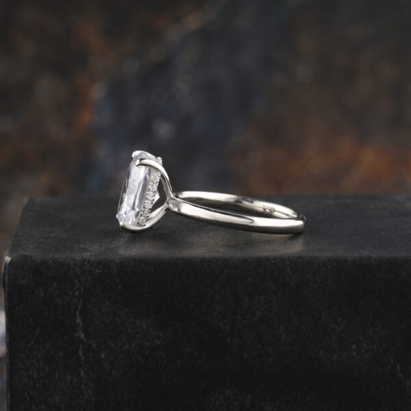 2 Carat Cushion Moissanite Anniversary Ring in 14K Solid Gold - Image 4