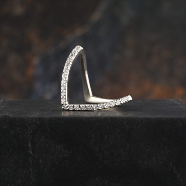 Half Eternity Round Moissanite Unique Wedding Band