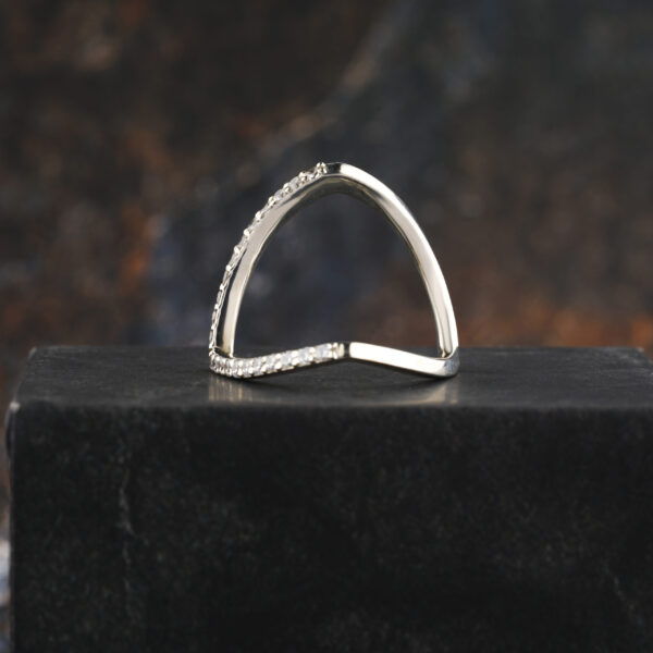 Half Eternity Round Moissanite Unique Wedding Band - Image 4