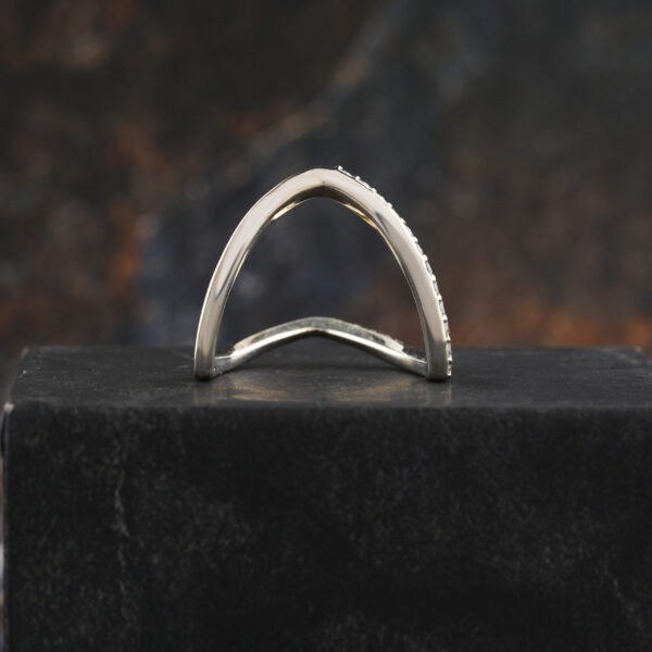 Half Eternity Round Moissanite Unique Wedding Band - Image 6