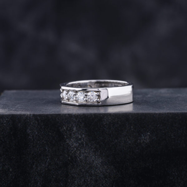 Moissanite Wedding Band, channel set band For Men - Image 3