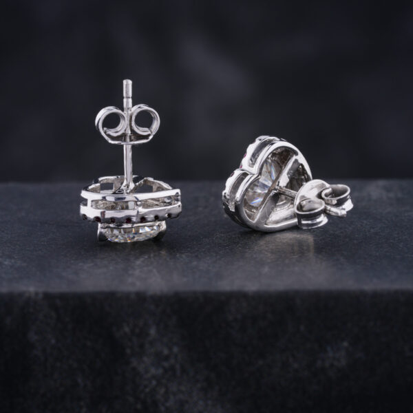 Heart Cut Moissanite Earring in 10K White Gold - Image 5