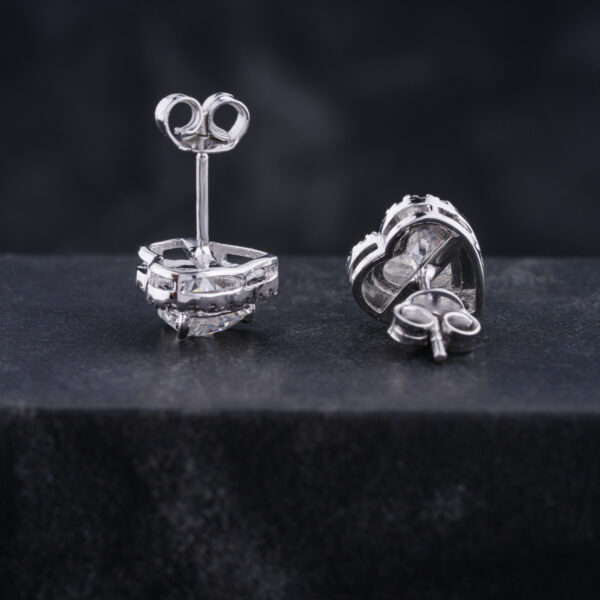 Halo Set Wedding Earring in 10K White Gold With Moissanite - Image 5