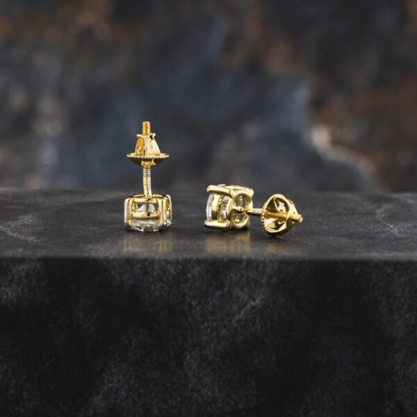 1CT+1CT Brilliant Round Moissanite Earrings Studs - Image 4