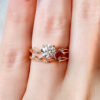925 Sterling Silver Twig Moissanite Engagement Ring Set - Image 3
