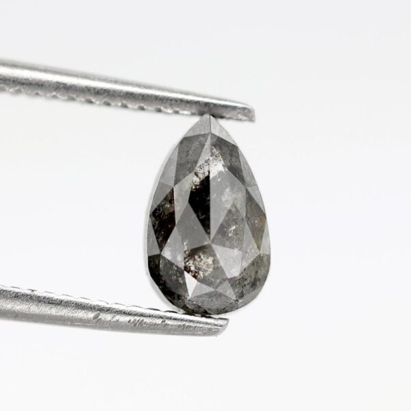 0.82 Ct Natural Salt and Pepper Pear shape Diamond