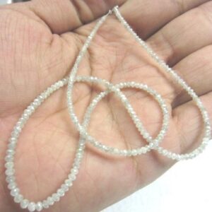 Faceted White Diamond Beads